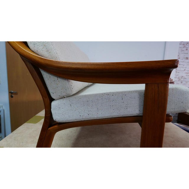 Large Danish Three-Seater Sofa in Teak and Wool from Poul Jeppesens Møbelfabrik, 1970s For Sale - Image 4 of 15