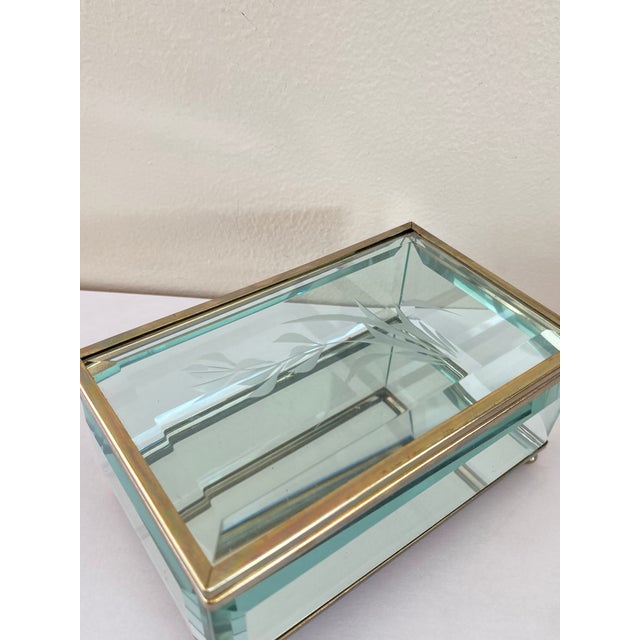 Vintage Italian Art Deco Beveled Glass Box, Italy, 1930 For Sale - Image 13 of 18