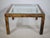 Original Aldo Tura glass table from 1978 (catalog attached). Generally good condition. Material goat skin with parchment...