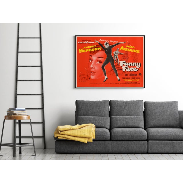Mid-Century Modern Audrey Hepburn Funny Face Original Movie Poster, 1957 For Sale - Image 3 of 4