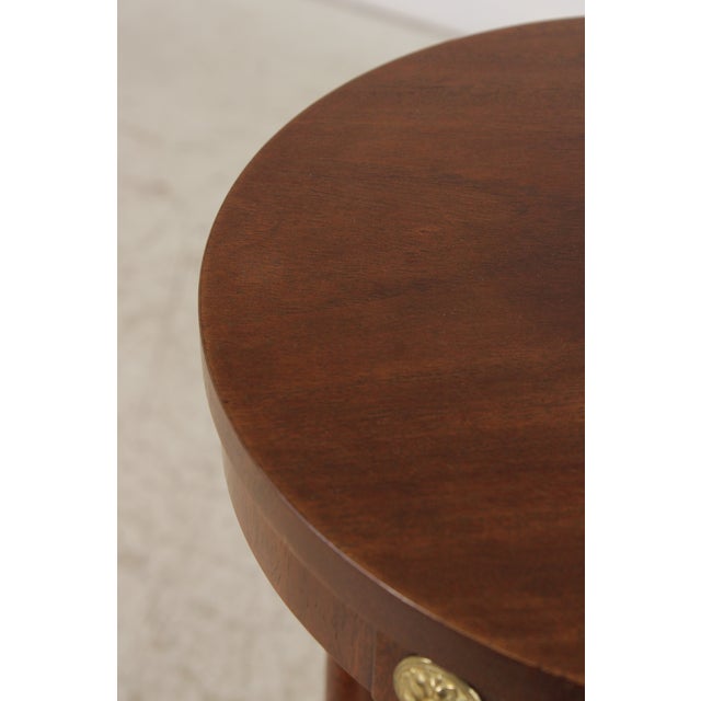 Mahogany Round Plant Lamp Stand by Baker For Sale - Image 10 of 13