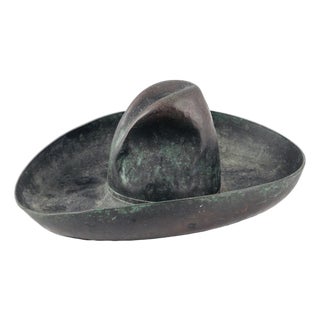 Antique Arts & Crafts Hand-Hammered Copper Stetson Cowboy Hat Sculpture, C. 1920 For Sale