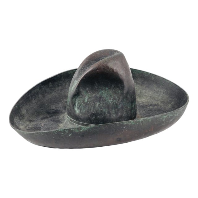Antique Arts & Crafts Hand-Hammered Copper Stetson Cowboy Hat Sculpture, C. 1920 For Sale