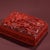 Red Vintage Chinese Cinnabar Lacquer Rectangular Lidded Box With Figural Carving For Sale - Image 8 of 9