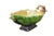 Traditional Antique Italian Majolica Footed Banana Leaf Centerpiece Monteith Bowl 26" For Sale - Image 3 of 17