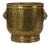 Large Hammered Brass Jardinière Planter with Lion Heads For Sale