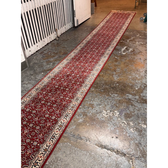 Burgundy 2ft 6in × 19ft 10in Traditional Floral Runner Rug For Sale - Image 8 of 12