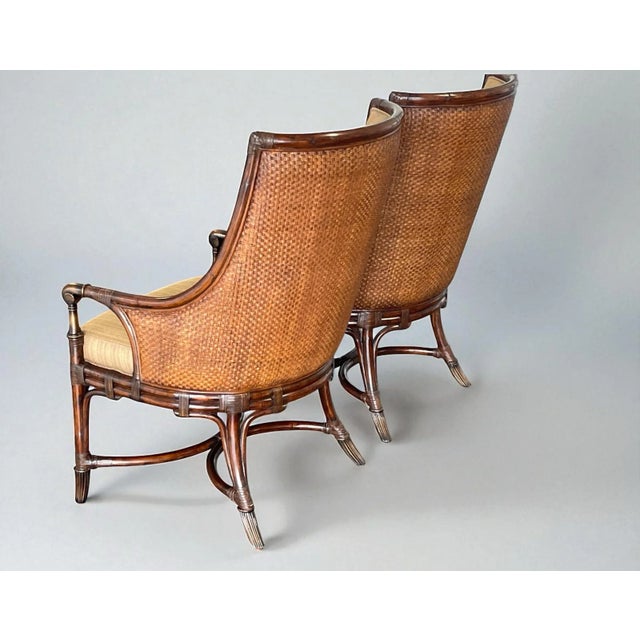 Lexington Tommy Bahama Landara Collection Chair Pair, Rattan Dining Chair, Host Chairs For Sale In Naples, FL - Image 6 of 12