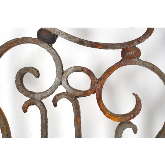 Antique Victorian Wrought Iron Double Gates 57 X 95.875 In. For Sale - Image 6 of 9