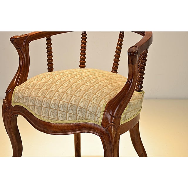 Late Biedermeier Upholstered Walnut Armchair, Germany, 1870s For Sale - Image 14 of 16