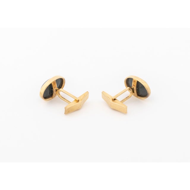 Bloodstone and 14k Yellow Gold Cufflinks For Sale In New York - Image 6 of 9