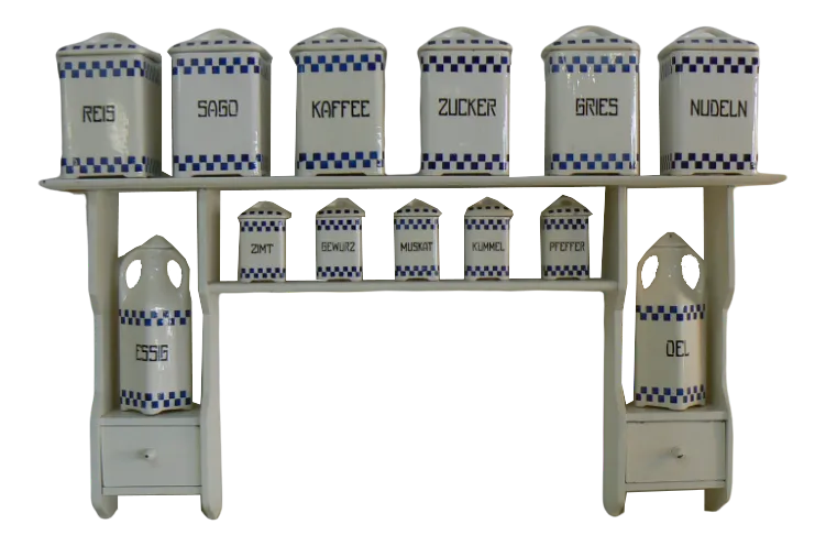 Art Nouveau Ceramic Spice Rack Set by Joseph-Maria Olbrich, 1900s