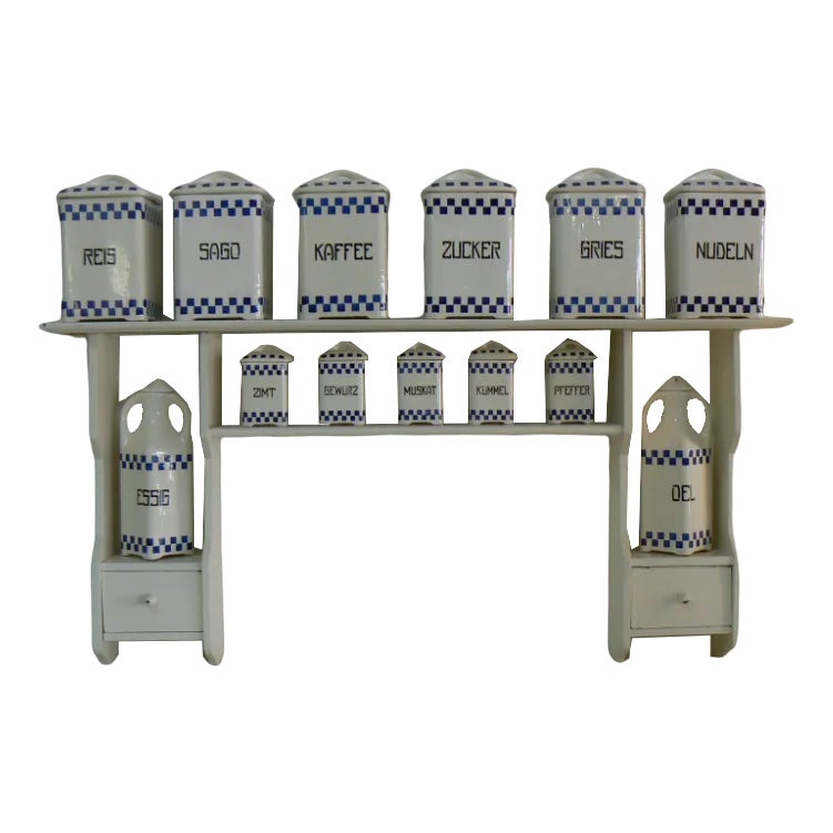 Art Nouveau Ceramic Spice Rack Set by Joseph-Maria Olbrich, 1900s