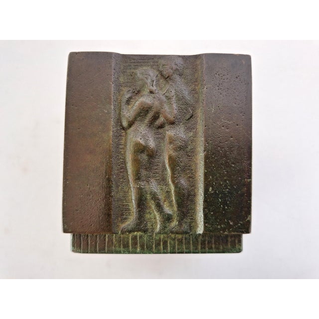 Art Deco Bronze Cigarette Stand by Jacob Ängman for Gab, Sweden, 1930s For Sale - Image 4 of 10