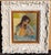 French impressionist boudoir portrait of a young girl. Oil on board. Original carved frame. Circa 1950's.