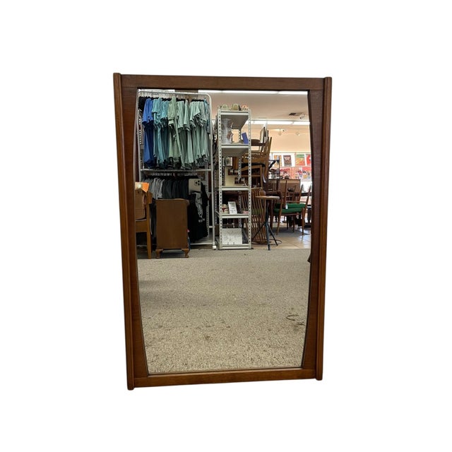 Mid-Century Modern Mid-Century Modern Framed Wall Mirror With Sculpted Wood Frame For Sale - Image 3 of 8