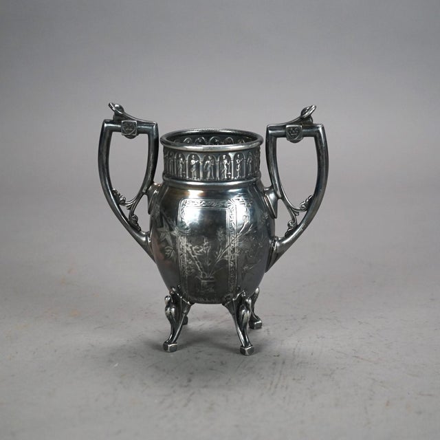 8 Piece Antique Egyptian Revival Silver Plated Tea Set, Circa 1890 For Sale - Image 11 of 12