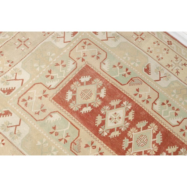 Oushak Vintage Geometric Carpet For Sale - Image 6 of 10
