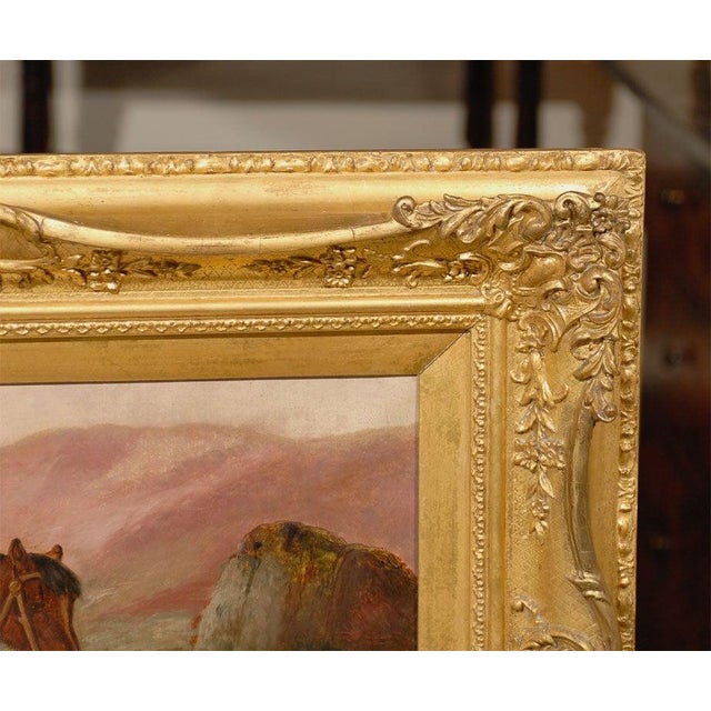 Robert Cleminson 19th Century Landscape Oil Painting with Horse and Dogs For Sale - Image 4 of 9