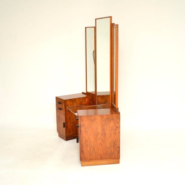 1930s Art Deco Figured Walnut Dressing Table, 1930 For Sale - Image 5 of 13