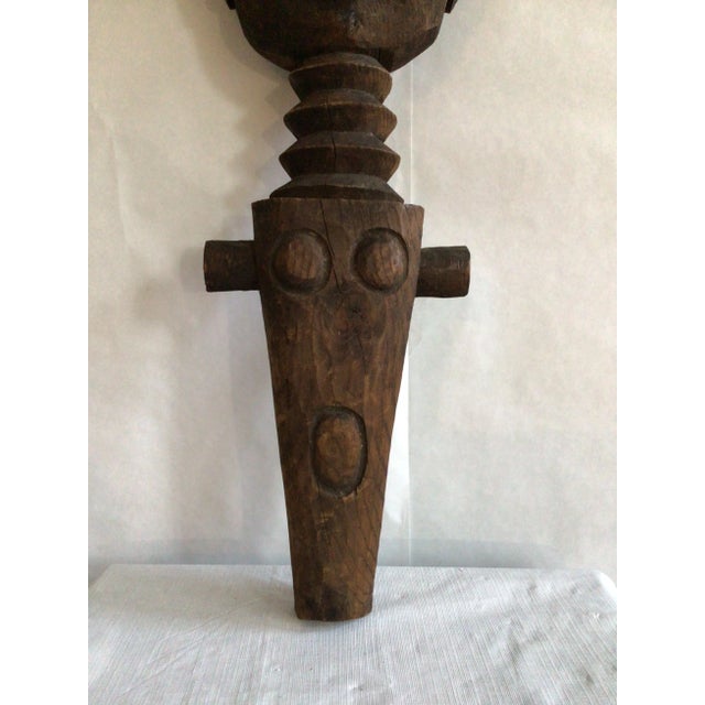 1940s Carved Wood Statue For Sale - Image 11 of 12