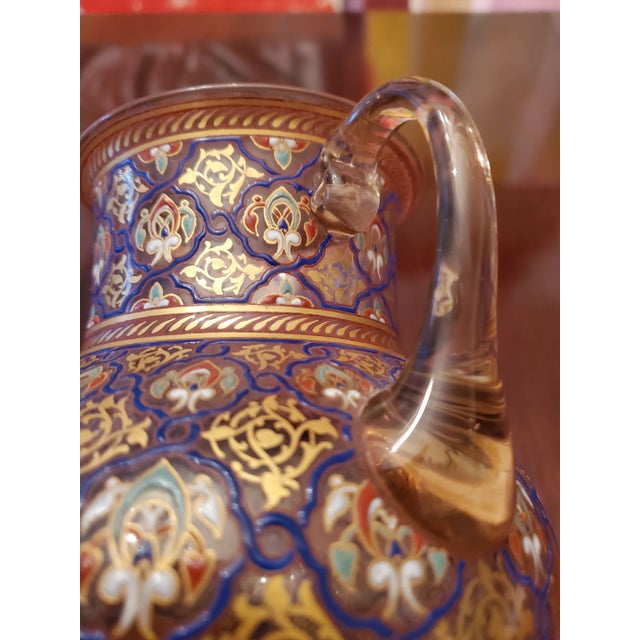 Baby Blue Antique Museum Art Glass Jug Philippe-Joseph Brocard For Sale - Image 8 of 11