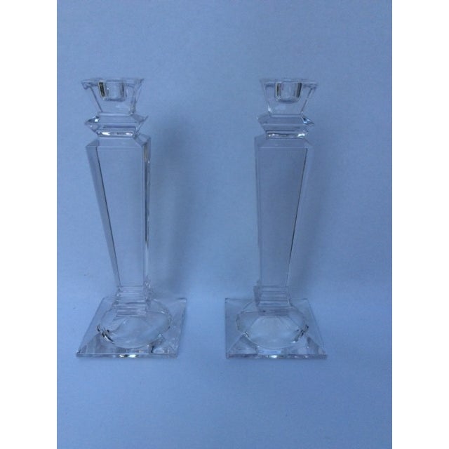 Tiffany Square Crystal Candlesticks Pair Chairish
