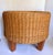 Brown 1970s Boho Chic Round Wicker Ottoman Footstool With Wood Legs For Sale - Image 8 of 10