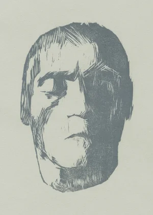 Original Contemporary Beethoven Woodcut Print by Michelle Farro