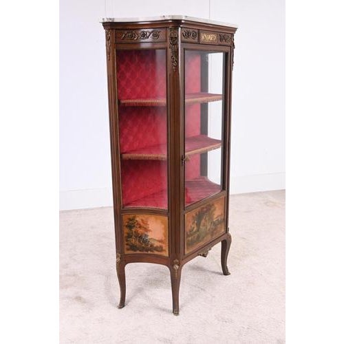 Metal French Painted Display Cabinet from Vernis Martin, 1900s For Sale - Image 7 of 13