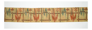 Japanese Asa Linen Table Runner with Kasuri Ikat Grid by Renaras