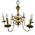 Vintage Belgian Brass Chandelier with Six-Arm Lighting, 1960s For Sale