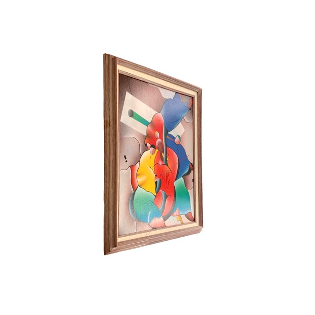 Abstract Late 20th Century Abstract Painting Signed G. Kendall Expressionist Contemporary Vintage Art Decor For Sale - Image 3 of 7