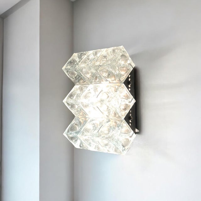 1970s Vintage Poliarte Wall Lamp Cetusa in Handcrafted Glass Cubes, 1970s For Sale - Image 5 of 11