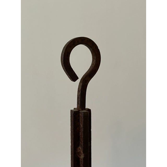 American Modernist Patinated Wrought Iron Candelbra For Sale - Image 4 of 7