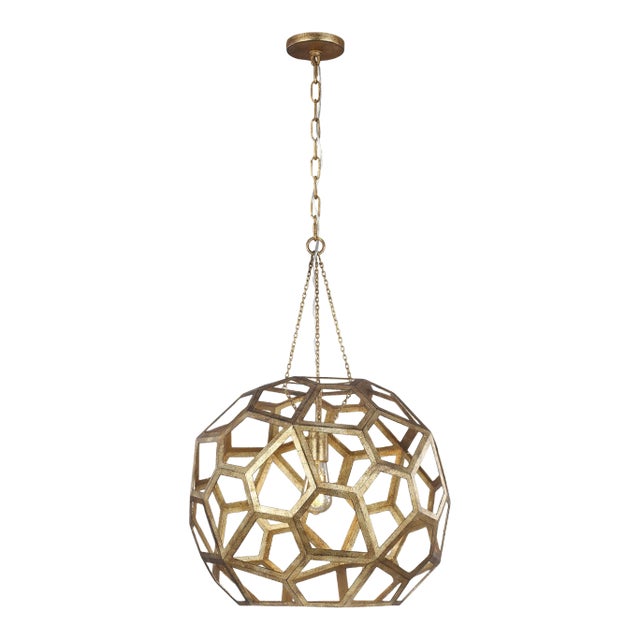 Alexa Hampton by Visual Comfort Studio Feccetta Large Pendant, Gold For Sale