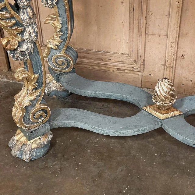 Early 19th Century Italian Baroque Faux-Sienna Marble Console For Sale - Image 10 of 18