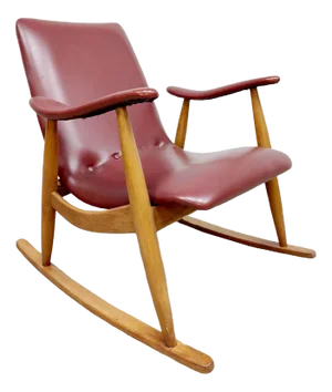 Vintage Dutch Rocking Chair by Louis Van Teeffelen for Webe