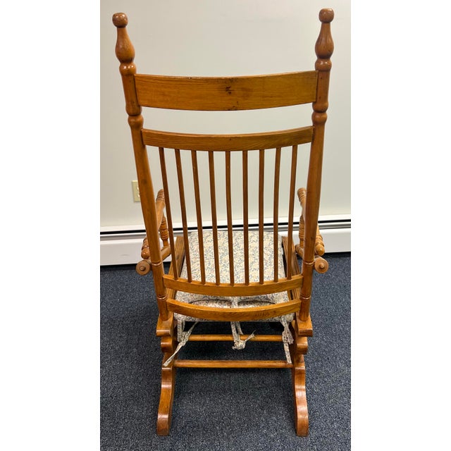 Brown Late 19th Century Maple Spindle Back Platform Rocker For Sale - Image 8 of 10