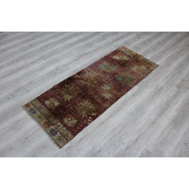1960's Handmade Small Turkish Rug - 27"x73" For Sale - Image 9 of 11
