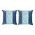Pair of Dusty Blue Velvet Pillows With Fretwork Center Stripe 22x22 For Sale