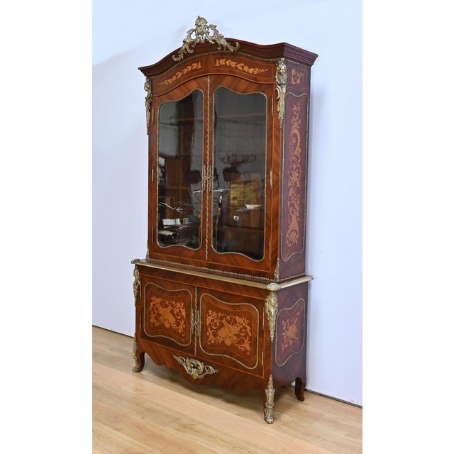 Louis XV Style Two-Body Bookcase, Late 19th Century For Sale - Image 4 of 18
