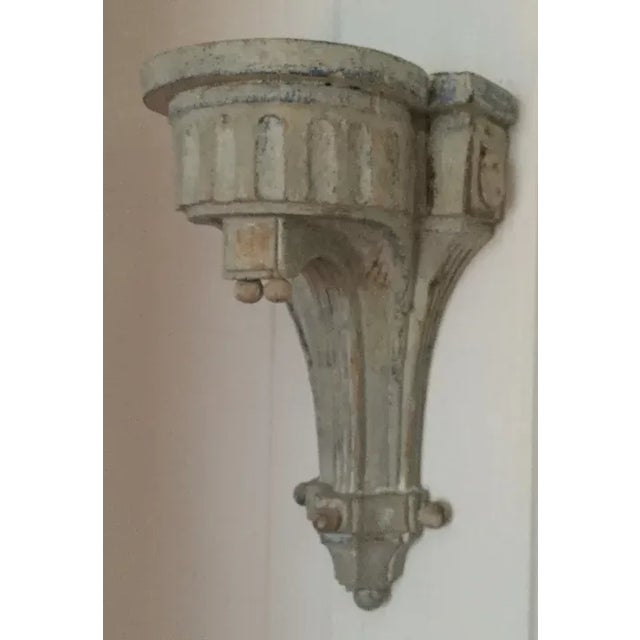 Wood Antique 18th Century French Directoire Carved Wood Wall Bracket Shelf For Sale - Image 7 of 13
