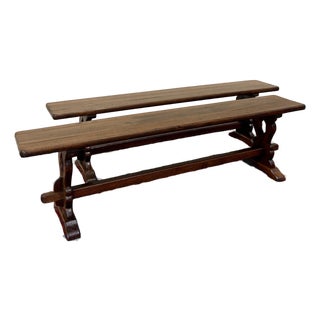 Antique French Farmhouse Benches Banquette Seating Pair Window Seats For Sale