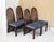 Set of 4 Oak Arched Dining Chairs With Blue Velvet Upholstered Seats For Sale - Image 12 of 16