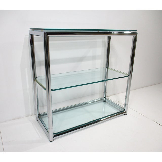 Pace Collection Mid 20th Century Italian Pace Styled Chrome and Plateglass Dry Bar For Sale - Image 4 of 10
