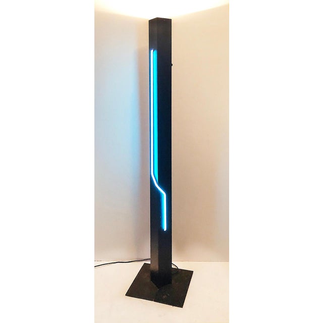 Postmodern 1980s Postmodern Rudi Stern Torchiere Lamp "Let There Be Neon" For Sale - Image 3 of 11