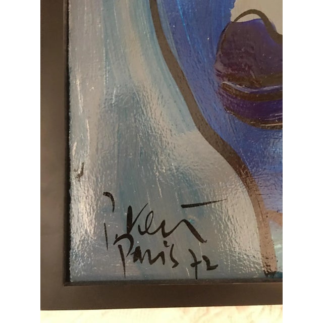 1970s Abstract Portrait Painting by Peter Keil, Paris 1972 For Sale - Image 5 of 6