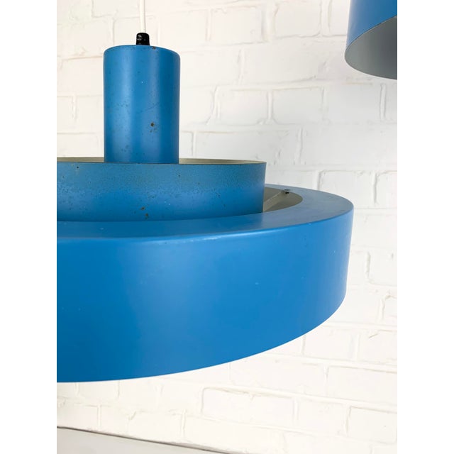 Blue Equator Pendant Lamps by Jo Hammerborg for Fog & Mørup, 1968, Set of 2 For Sale - Image 10 of 16