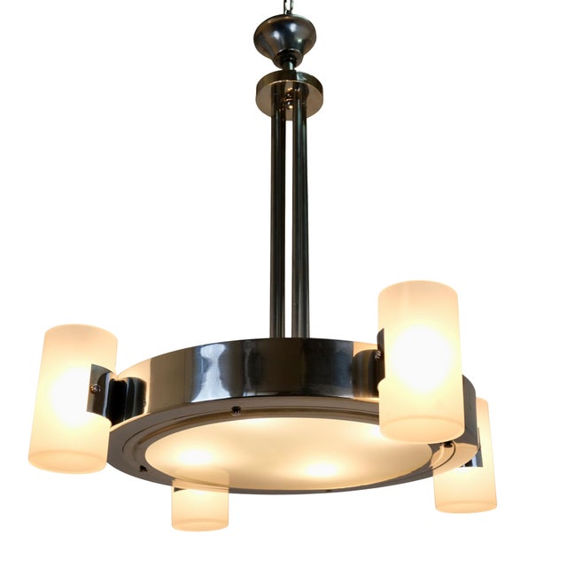 Ceiling Lamp with Cylindrical Glass Shades, 1930s For Sale - Image 12 of 16